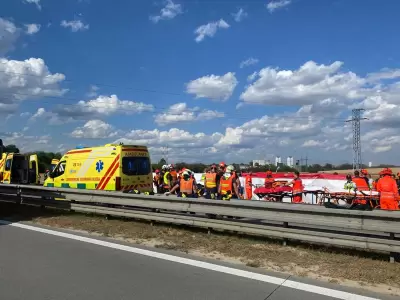 Vážna nehoda na diaľnici: Pri zrážke dvoch autobusov sa zranilo 77 ľudí, jeden človek zomrel